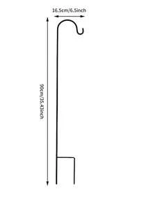 1 件装黑铁可拆卸户外花园装饰牧羊人挂钩，适用于园艺篮、喂鸟器、灯柱挂钩 - 黑色 - 查看 15