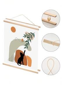 1 件装/经典木质悬挂式卷轴画框，12.2/16.14 英寸，室内墙面装饰，适用于客厅、走廊、卧室 - 装饰艺术风格磁性木质相框，长方形横向画布悬挂框，办公艺术品 | 装饰画布 | 木质画框。悬挂式木质磁性画框，磁性木质海报框，适用于画布、纸张、照片、地图等墙面艺术，家居装饰。 - 木製掛軸畫框 - 查看 5