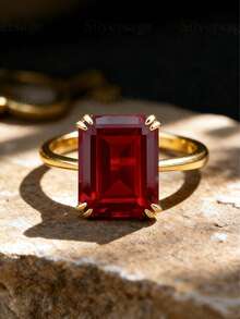 1pc Classic Cut Engagement Ring, Birthstone Ring, Anniversary Gift, Proposal Ring, Women's Promise Ring (Excluding Gift Box) - Ring - View 5