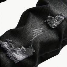 2026 New Style Black, Ripped, Retro Street-Style Men's Jeans, Suitable For Daily Outdoor Outings And Long Jeans For Casual Wear - màu đen - Xem 6