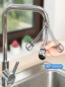 1Pc 360° Rotating Dual-Mode Faucet Extender, ABS+TPE Solid Color, Tool-Free 3s Quick Leak-Proof Install, Dual Anti-Splash Water-Saving Pressurized Universal Fit, For Kitchen Bathroom Fruit Tableware Cleaning, Ideal Gift For Valentine's Day Mother's Day Father's Day Graduation - Multicolor - View 3