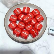 12pcs 16mm Round Fraction Dice, For Math Education - 1/2, 1/3, 1/4, 1/5, 1/6, 1/8 - Suitable For School And Home Teaching - Multicolor - View 9
