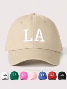 1 pieza Gorra de béisbol LA bordada, sombrero casual ajustable con protección solar para exteriores, adecuado para primavera/otoño, viajes, playa, unisex, estilo Y2K - gorra de beisbol - Ver 11