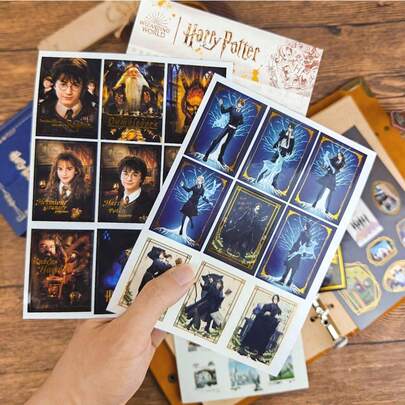 Harry Potter 1pc  Magical Moments Sticker Sheets - 3 Designs Featuring  Express, Diagon Alley, , & Patronus Charms - Vintage Postcard & Illustration Style - Perfect For Scrapbooking, Journaling, Laptop & Phone Decals - 10cm X 15cm - Commemorative Decoration Gifts For Fans, Special Editions Included[Officially Licensed]
