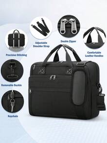 NEWHEY 15.6英寸笔记本电脑包，公文包，防水电脑包，单肩斜挎包，男士商务/办公/工作包 - 彩色 - 查看 4