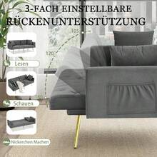 Sofa Bed Mattress - Gray + Velvet - View 2