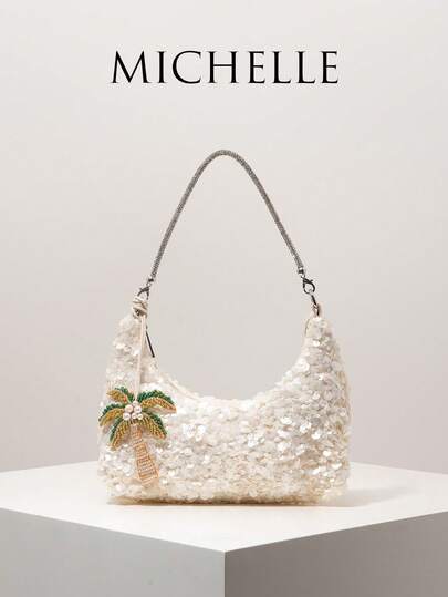 Sequin Shoulder Bag, Bag Accessories, Women's Handbag, Sequin Bag, Evening Dress, Dance Party Bag And Accessories, Wedding Supplies, Elegant Women's Wallet, Women's Gift, Valentine's Day (Random Pattern)