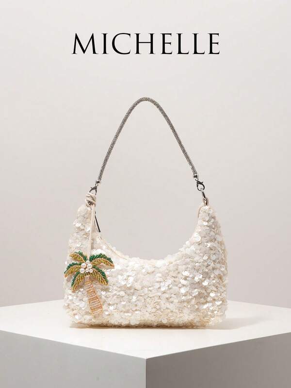 Sequin Shoulder Bag, Bag Accessories, Women's Handbag, Sequin Bag, Evening Dress, Dance Party Bag And Accessories, Wedding Supplies, Elegant Women's Wallet, Women's Gift, Valentine's Day (Random Pattern)