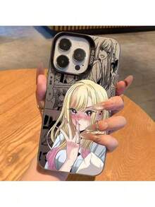 送料無料 かわいいい「My Outfit Boyfriend」アニメガール柄のスマホケース。 17、16E、16、15、14、13、12、11、Mini、Pro、Max、Air、X、XR、XSMAX、8、その彼の様々なモデルに対応しています。 7 Plus、マットな表面デザインが落ちるをアンチぎます。 - 透明な黒 - チェックする 6