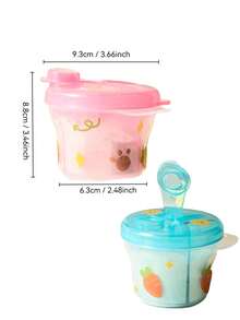 3-Compartment Infant Formula Dispenser, Convenient For Outdoor Travel, Leak-Proof Rotating Formula Powder Container, DIY Cartoon Pattern Kids Snack Box, Suitable For Infant & Toddler Outdoor Travel - Multicolor - View 8