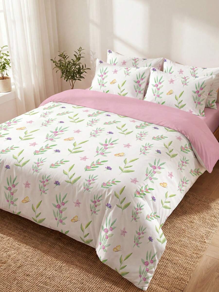 Bộ chăn ga gối 2/3 món, chất liệu mềm mại, thân thiện với da, in họa tiết, thoáng khí, chống bụi, nhẹ và mượt như lụa, phù hợp cho giường đơn/đôi/cỡ lớn, bao gồm 1 vỏ chăn và 1/2 vỏ gối, quà tặng lý tưởng cho kỳ nghỉ, có thể giặt máy, trang trí phòng ngủ hoàn hảo. - Nhiều màu - Xem 1