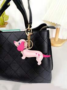 Breloc din piele ecologică cu model teckel drăguț, breloc teckel la modă, accesoriu elegant pentru breloc cu animale, breloc decorativ, breloc pentru geantă de student/cuplu, cadou de petrecere, accesoriu decor pentru rucsac, cadou ideal pentru femei - Multicolor - Vizualizare 7