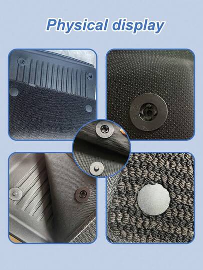 8/16/32Pcs Universal Car Floor Mat Fasteners – Dual-Layer Plastic Snap Buttons With Secure Grip Design, Round Press Studs For Anti-Shift Fixing Of Carpet, Trunk & All-Weather Floor Liners,Textured Surface Clip, Sturdy Fasteners
