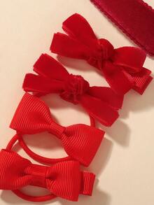 12pcs Red Cute Bow Hair Clips - Fashionable Design, Suitable For Various Hairstyles And Occasions. Minimalist Style Fits Girls And Teenagers, Perfect Accessory For School, Party Or Casual Wear. Best Gift Choice. - Red - View 5