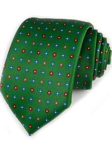 Exclusive Design Luxury Men's Digital Print Tie - Navy Blue With White And Beige Geometric Pattern, Super Fine Fiber, Woven Texture, Suitable For Thanksgiving, Father's Day And Campus Events - Multicolor - View 14