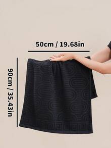 QIBHI 3条装（每条1件）100%纯棉提花爱心图案浴巾/手巾/面巾套装（轻盈吸水），适用于浴室、酒店、健身房、旅行、送礼、沙龙、运动、户外、海滩、学校、返校季、旅行配件、家居用品、情侣礼物，柔软吸水棉质，可选您喜欢的尺寸，请参考尺寸表，也适用于婚礼、派对、家居装饰。 - 黑色 - 查看 9