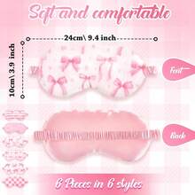 6pcs/3pcs/1pc Soft Sleep Eye Mask, Plush Plush Eye Mask, Comfortable Sleep Mask For Travel, Nap, Party, Women, Random Pattern - Mesh Bow - View 5
