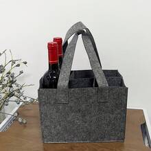 6-Bottle Felt Wine Tote Bag, Portable Felt Red/Wine Bottle Carrier, Lightweight Organizing Storage Bag, Multifunctional Fashion Gift Bag - Multicolor - View 7
