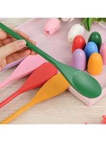 1pc Wooden Spoon Egg Racing Game Set, Wooden Balance Spoon Easter Egg Racing Game Set, Outdoor Lawn Game, Easter Gift, Halloween Gift, Christmas Gift - Multicolor - View 7
