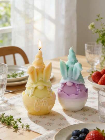 1pc Multi-Style Easter Bunny & Dwarf Silicone Mold Flexible Non-Stick Easy Release For Clay/Resin/Candle/Gypsum Candle Mold Easter Party Decor Craft Supplies