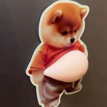 1张/2张可爱3D贴纸 DIY小狗肚子贴纸，大肚子狗狗贴纸，适用于手机、冰箱装饰 - 彩色 - 查看 5