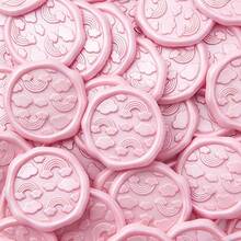 30张可爱云朵彩虹图案蜡封贴纸，自粘信封封口贴纸，适用于婚礼、派对、生日、圣诞节 - 粉色 - TD423 - 查看 1