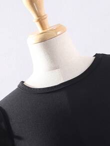 Set de 2 piezas Conjunto de niña preadolescente de estilo princesa dulce: Falda larga con adornos florales + Blusa de manga abullonada con cuentas, Moda para el verano - Morado - Ver 4