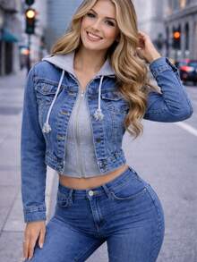 Women Denim Jackets & Coats - Light Wash - View 6