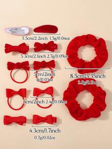 12pcs Red Cute Bow Hair Clips - Fashionable Design, Suitable For Various Hairstyles And Occasions. Minimalist Style Fits Girls And Teenagers, Perfect Accessory For School, Party Or Casual Wear. Best Gift Choice. - Red - View 7