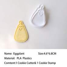 1pc Gingerbread, Eggplant, Banana Shaped Cookie Cutter Mold, Home Baking Supplies, Cartoon Santa Cranberry Cookie Bread Baking Cutting Tool - White - View 11