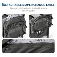 Cuna Colecho Portátil para Bebé Cuatro en Uno Pack and Play con Cambiador Ruedas Mesa de Juegos y Almacenaje - Gris Oscuro - Ver 5