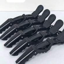 5pcs Professional Salon Hair Clips - Strong Grip Alligator Clips For Hair Straightening, Cutting, Coloring & Styling, Ideal For Salon, Home & DIY Use - 黑色 - 查看 1