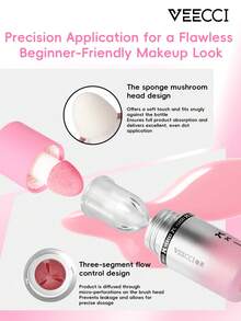 VEECCI 保湿腮红，水润质地，提亮肤色，持久妆效，集腮红、高光、修容于一体，适合新手使用 - C01 Milky Pink - 查看 2