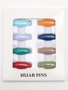 8 件装女士时尚彩色围巾头巾别针，多巴胺彩色胸针，适合搭配连衣裙 - 036-09-亮彩混色 - 查看 4