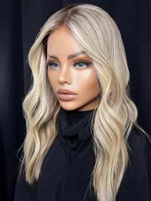 Ash Blonde Highlight Short Body Wave Lace Front Wigs Human Hair Natural Hairline 13x4 Hd Lace Frontal Wig Human Hair Glueless Wigs Pre Plucked 180 Density Water Wave Bob Human Hair Wigs For Women With Baby Hair - 根根分明與漸層 - 查看 3