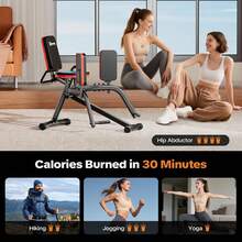 GCCSJ Legs And Glute Trainer,Hip Abductor Machine For Home Gym | Glute & Thigh Exercise Equipment, Outer Thigh Sculpting, Glute Machine For Women, Leg Abductor Machine, Booty Builder For Butt Workout The Perfect Gift For Your Girlfriend Or Mother - 黑紅 - 查看 9