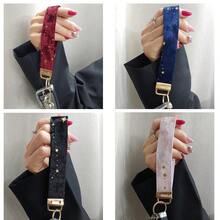 波西米亚风手工蕾丝刺绣花卉爱心钥匙扣挂绳，兼容 16/17 Pro Max及其他通用手机挂绳、腕带钥匙扣、印花爱心编织钥匙扣、女士汽车钥匙扣、女士包包挂件钥匙扣、高品质女士时尚钥匙扣通用钥匙扣 - 手腕繩 - 查看 6