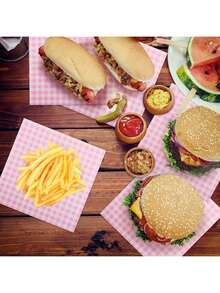 100/50 Waxed Packaging Paper, - Oil-Proof Food Basket Liner, Suitable For Sandwiches, Hamburgers, Pastries - Uncharged, Paper Baking Utensils - Multicolor - View 2