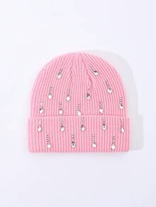 1pc Men's Fashion Handmade Crystal Raindrop Decor Knitted Beanie Hat, Suitable For Autumn/Winter Daily Wear And Keeping Warm - A - View 19