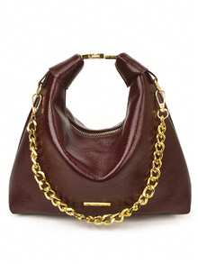 1pc Minimalist High-Quality Fabric Fashionable Versatile Shoulder Bag, Suitable For Outings, Classes, Commuting - Burgundy - View 11