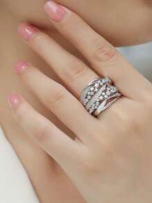 925 Sterling Silver Moissanite Ring For Women, Hypoallergenic High-End Engagement/Wedding Ring, Valentine's Day/Birthday Gift, Oxidation-Resistant Gift Box Packaging - Ring - View 5