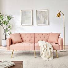 Sofa Bed Mattress - Pink + Velvet - View 10