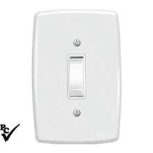 INTERRUPTOR 1 TECLA SIMPLES  linha PLUS Walma - Branco - Visão 1