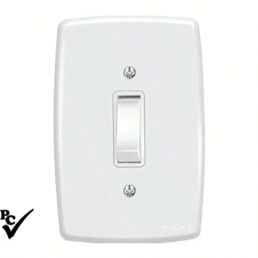 INTERRUPTOR 1 TECLA SIMPLES  linha PLUS Walma - Branco - Visão 1