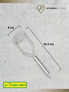 Machacador De Frijoles Papas Manual Cocina Acero Inoxidable Utensilios De Cocina 2 Piezas - Gris - Ver 7