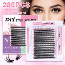 168PCS C-Curl Natural Lash Clusters Clear Band Eyelash Clusters Wispy Lashes Clusters 10-16mm Cluster Eyelash Extensions Individual Lashes DIY Lash  Natural Look - Đen 2 - Xem 11