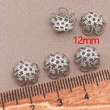 30颗18K镀金花形珠帽，空心黄铜金属珠端帽，镂空散珠，适用于DIY工艺品、耳环、项链、珠宝制作 - 彩色 - 查看 6