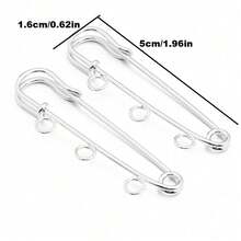 5pcs DIY Iron Brooch Pins, Suitable For Jewelry Making - Silver - View 4