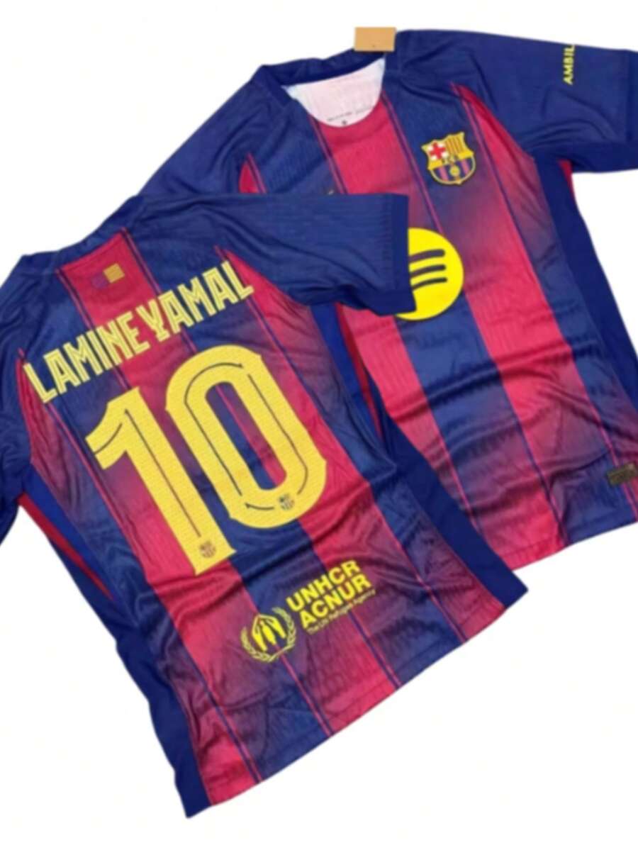 2526 Barcelona Home Game. Yamal. Short-Sleeved 10.Short-Sleeved T-Shirt - 紅色 - 查看 1