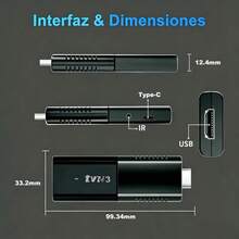 AMOROSA 1Pieza TV Stick Android 15.0 con 2GB RAM + 8GB ROM,TV Stick Decodificador,Smart TV Stick Streaming Incluye Control Remoto,Cable y Adaptador Entretenimiento Familiar-Envío Local - Tipo de Enchufe A USA (110-127V) - Ver 3